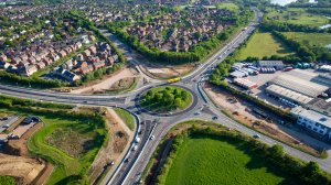 Chowns Mill Update: Bird’s eye views of progress on Highways England roundabout improvements 