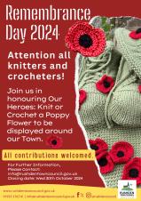 🌺 Join Us in Honouring Our Heroes: Knit or Crochet a Poppy Flower to Adorn Our Town!